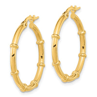 14K Polished and Fancy Hoop Earrings-TF2010