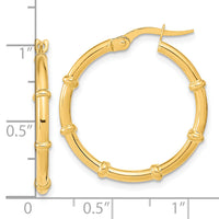 14K Polished and Fancy Hoop Earrings-TF2010