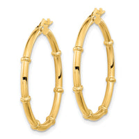 14K Polished and Fancy Hoop Earrings-TF2011