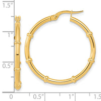 14K Polished and Fancy Hoop Earrings-TF2011
