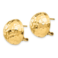 14k Hammered Omega Back Post Earrings-TF202