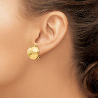 14k Hammered Omega Back Post Earrings-TF202