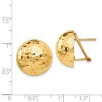 14k Hammered Omega Back Post Earrings-TF202