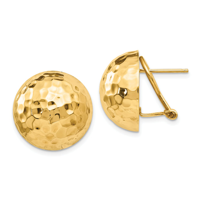 14k Hammered Omega Back Post Earrings-TF202