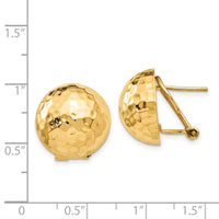 14k Hammered Omega Back Post Earrings-TF203