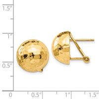 14k Hammered Omega Back Post Earrings-TF204