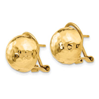 14k Hammered Omega Back Post Earrings-TF205