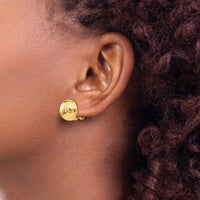 14k Hammered Omega Back Post Earrings-TF205