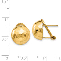 14k Hammered Omega Back Post Earrings-TF205