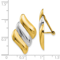 14k & Rhodium Non-pierced Omega Back Earrings-TF206