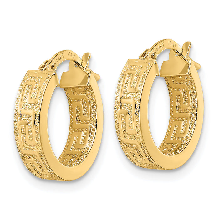 14K Polished Hoop Earrings-TF2067