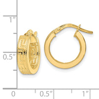 14K Polished Hoop Earrings-TF2067