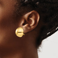 14k Polished Half Ball Omega Back Post Earrings-TF213