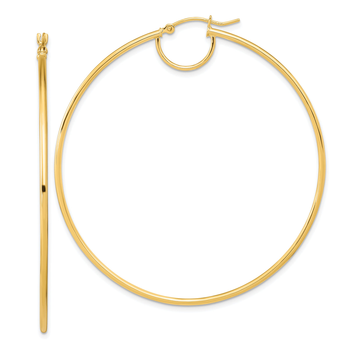 14K Polished Fancy Hoop Earrings-TF2151