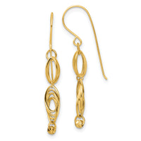 14K Oval Link Dangle Earrings-TF2161
