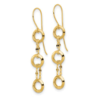 14K Three Circle Dangle Earrings-TF2162