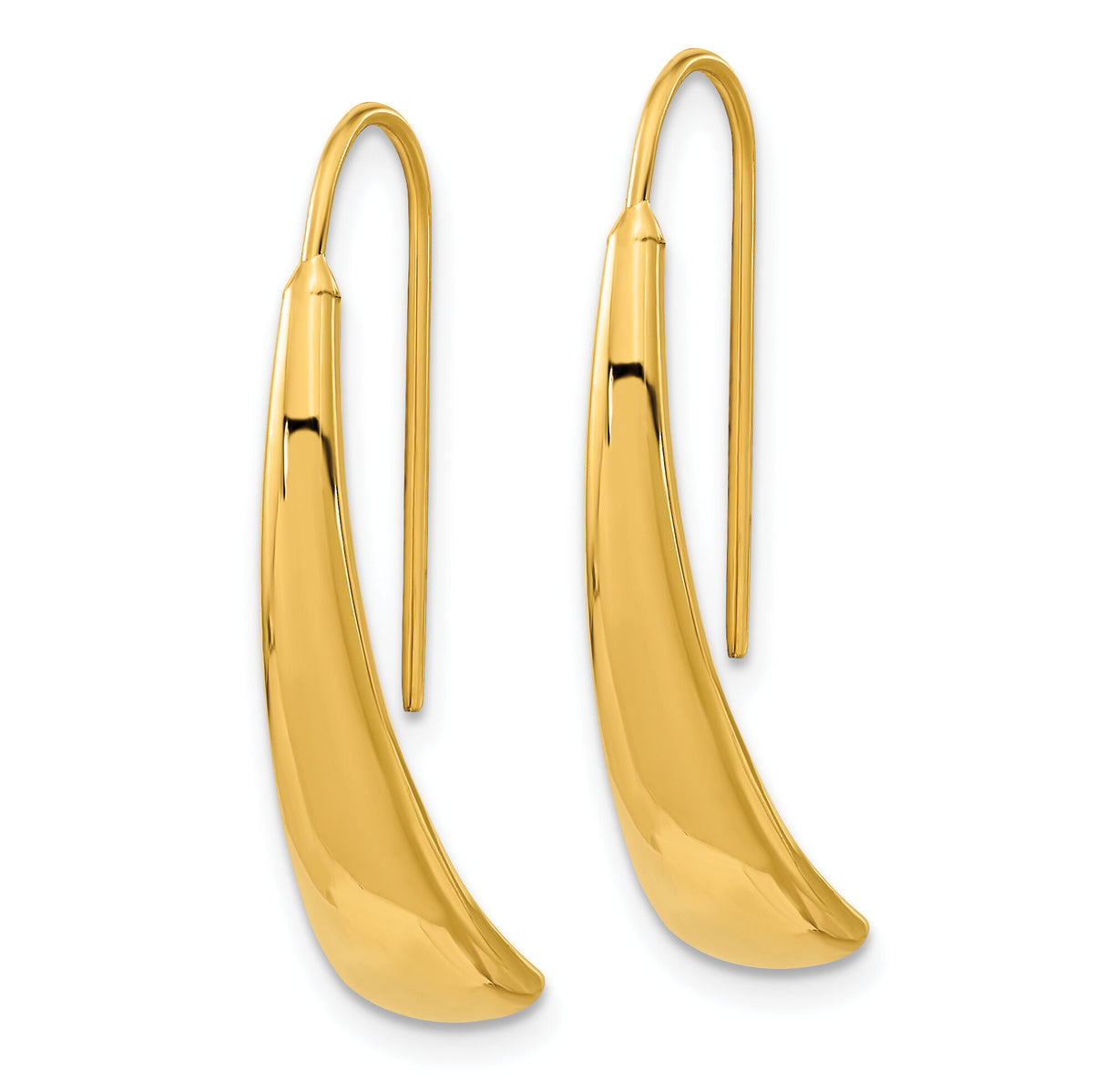 14k Polished Wire Hollow Earrings-TF2170