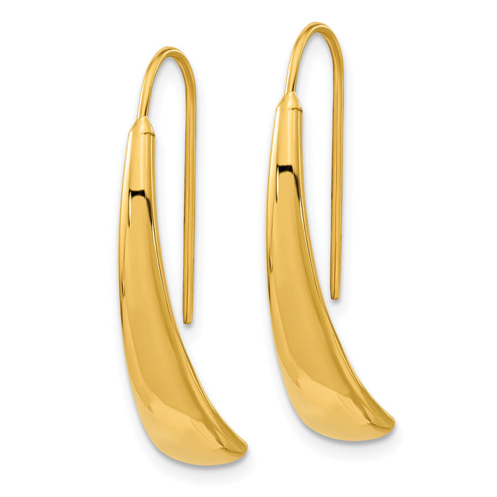 14k Polished Wire Hollow Earrings-TF2170