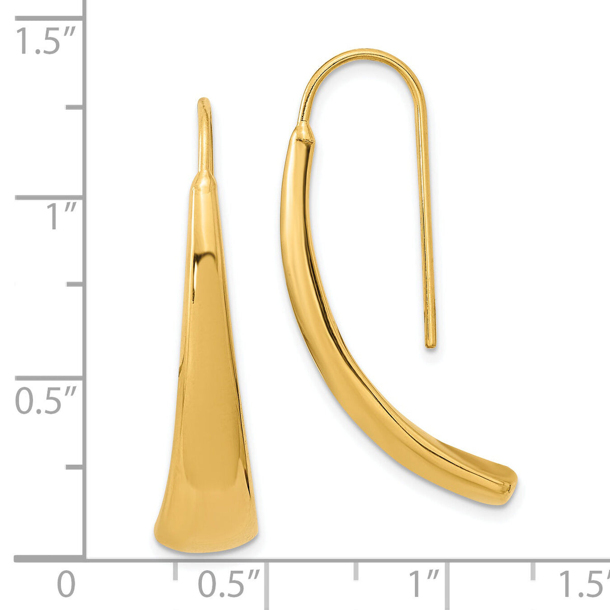 14k Polished Wire Hollow Earrings-TF2170