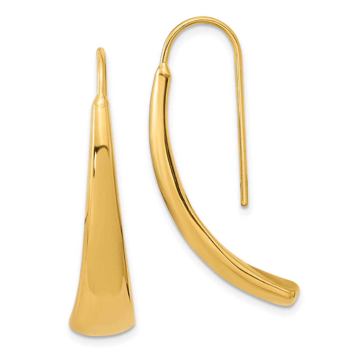 14k Polished Wire Hollow Earrings-TF2170