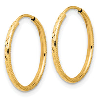14k D/C 1.50mm Endless Hoop Earrings-TF2175