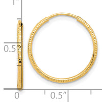 14k D/C 1.50mm Endless Hoop Earrings-TF2175