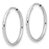 14k White Gold D/C 1.50mm Endless Hoop Earrings-TF2175W