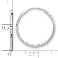 14k White Gold D/C 1.50mm Endless Hoop Earrings-TF2175W