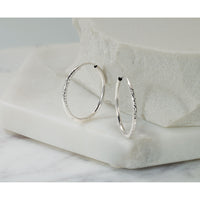 14k White Gold D/C 1.50mm Endless Hoop Earrings-TF2175W