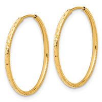 14k D/C 1.50mm Endless Hoop Earrings-TF2176