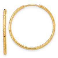 14k D/C 1.50mm Endless Hoop Earrings-TF2176