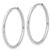 14k White Gold D/C 1.50mm Endless Hoop Earrings-TF2176W