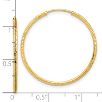 14k D/C 1.50mm Endless Hoop Earrings-TF2177