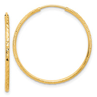 14k D/C 1.50mm Endless Hoop Earrings-TF2177