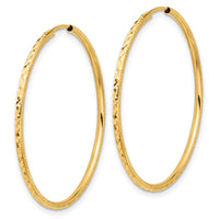 14k D/C 1.50mm Endless Hoop Earrings-TF2178
