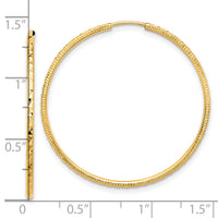 14k D/C 1.50mm Endless Hoop Earrings-TF2178
