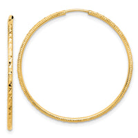 14k D/C 1.50mm Endless Hoop Earrings-TF2178