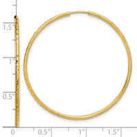 14k D/C 1.50mm Endless Hoop Earrings-TF2179