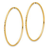 14k D/C 1.50mm Endless Hoop Earrings-TF2180