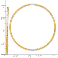 14k D/C 1.50mm Endless Hoop Earrings-TF2181