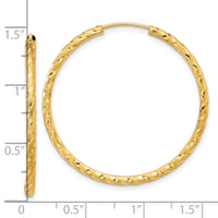 14k Polished and Satin D/C 2.00mm Endless Hoop Earrings-TF2183