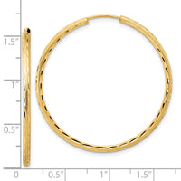14k Polished and Satin D/C 2.00mm Endless Hoop Earrings-TF2187
