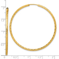 14k Polished and Satin D/C 2.00mm Endless Hoop Earrings-TF2188