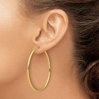14k Polished and Satin D/C 2.00mm Endless Hoop Earrings-TF2189
