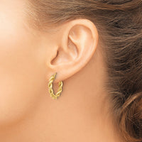 14k Polished Twisted Hoop Earrings-TF2256