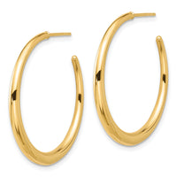 14K Polished Hoop Post Earrings-TF2278