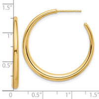 14K Polished Hoop Post Earrings-TF2278