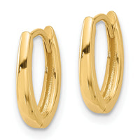 14K Polished Oval Hinged Hoop Earrings-TF2284