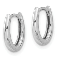 14K White Gold Polished Oval Hinged Hoop Earrings-TF2284W