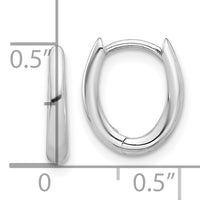 14K White Gold Polished Oval Hinged Hoop Earrings-TF2284W